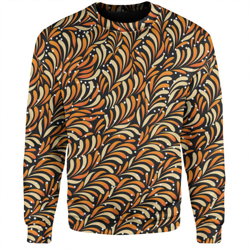 Australia Aboriginal Sweatshirt - Seamless Bush Leaves Sweatshirt