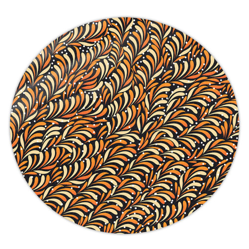 Australia Aboriginal Round Rug - Seamless Bush Leaves Round Rug