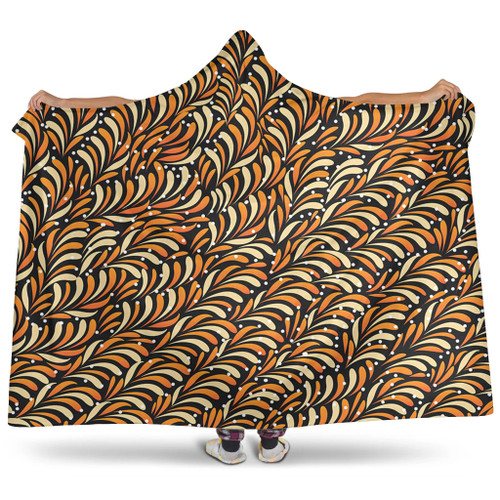 Australia Aboriginal Hooded Blanket - Seamless Bush Leaves Hooded Blanket