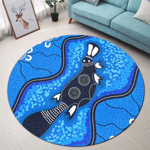 Australia Aboriginal Round Rug - Platypus Art Round Rug