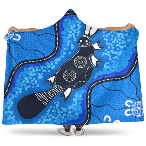 Australia Aboriginal Hooded Blanket - Platypus Art Hooded Blanket