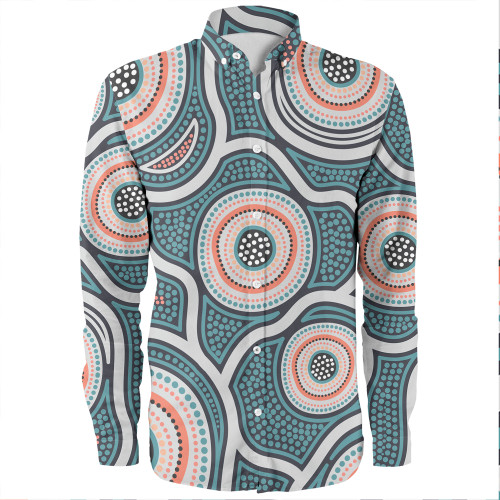 Australia Aboriginal Long Sleeve Shirts - Aboriginal Dot Art Style Long Sleeve Shirts