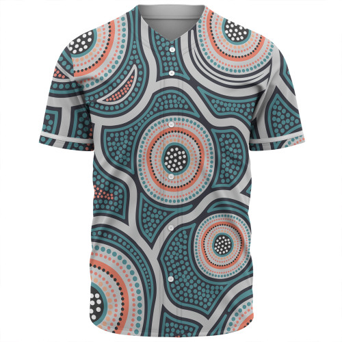 Australia Aboriginal Baseball Shirt - Aboriginal Dot Art Style Baseball Shirt