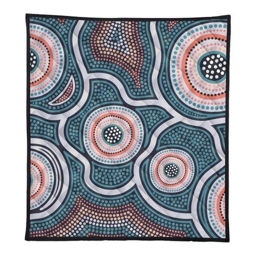 Australia Aboriginal Quilt - Aboriginal Dot Art Style Quilt