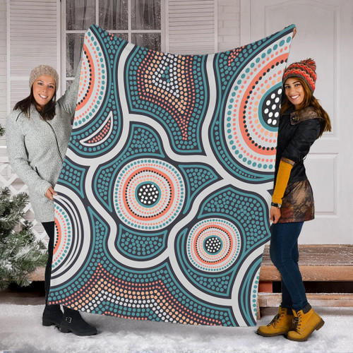 Australia Aboriginal Blanket - Aboriginal Dot Art Style Blanket Australia Aboriginal Blanket - Aboriginal Dot Art Style Blanket
