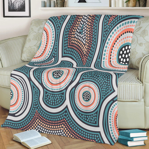 Australia Aboriginal Blanket - Aboriginal Dot Art Style Blanket Australia Aboriginal Blanket - Aboriginal Dot Art Style Blanket