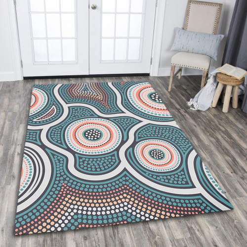 Australia Aboriginal Area Rug - Aboriginal Dot Art Style Area Rug Australia Aboriginal Area Rug - Aboriginal Dot Art Style Area Rug