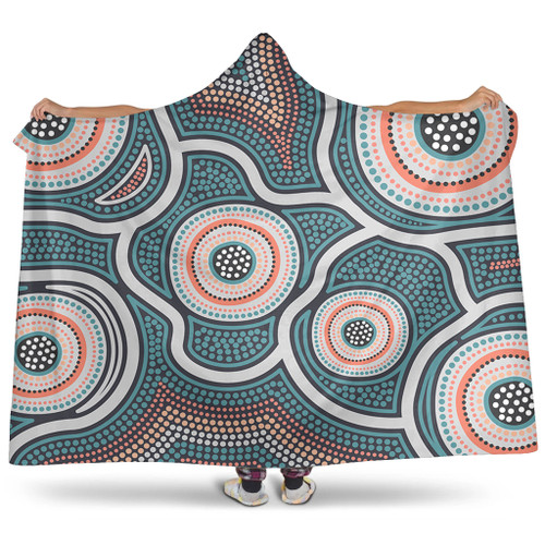 Australia Aboriginal Hooded Blanket - Aboriginal Dot Art Style Hooded Blanket Australia Aboriginal Hooded Blanket - Aboriginal Dot Art Style Hooded Blanket