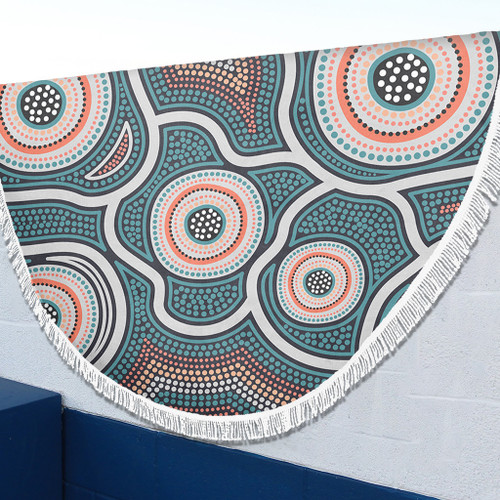 Australia Aboriginal Beach Blanket - Aboriginal Dot Art Style Beach Blanket