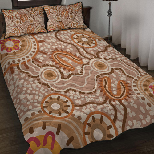 Australia Aboriginal Quilt Bed Set - Aboriginal Dot Design Artwork Quilt Bed Set Australia Aboriginal Quilt Bed Set - Aboriginal Dot Design Artwork Quilt Bed Set