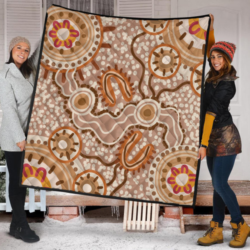 Australia Aboriginal Quilt - Aboriginal Dot Design Artwork Quilt Australia Aboriginal Quilt - Aboriginal Dot Design Artwork Quilt