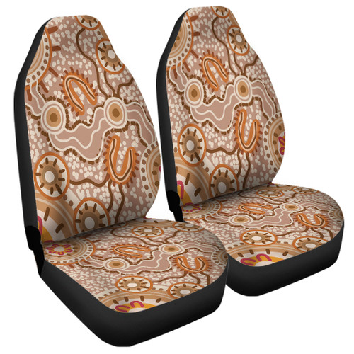 Australia Aboriginal Car Seat Covers - Aboriginal Dot Design Artwork Car Seat Covers