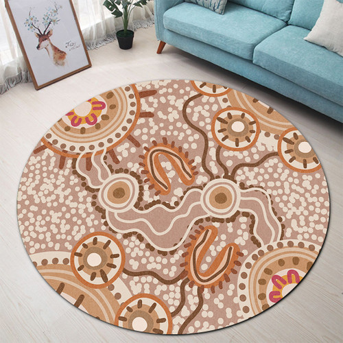Australia Aboriginal Round Rug - Aboriginal Dot Design Artwork Round Rug Australia Aboriginal Round Rug - Aboriginal Dot Design Artwork Round Rug