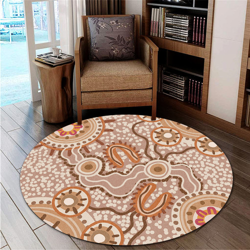 Australia Aboriginal Round Rug - Aboriginal Dot Design Artwork Round Rug Australia Aboriginal Round Rug - Aboriginal Dot Design Artwork Round Rug