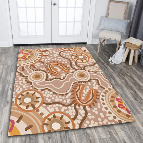 Australia Aboriginal Area Rug - Aboriginal Dot Design Artwork Area Rug