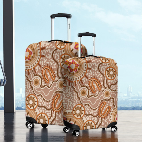 Australia Aboriginal Luggage Cover - Aboriginal Dot Design Artwork Luggage Cover Australia Aboriginal Luggage Cover - Aboriginal Dot Design Artwork Luggage Cover