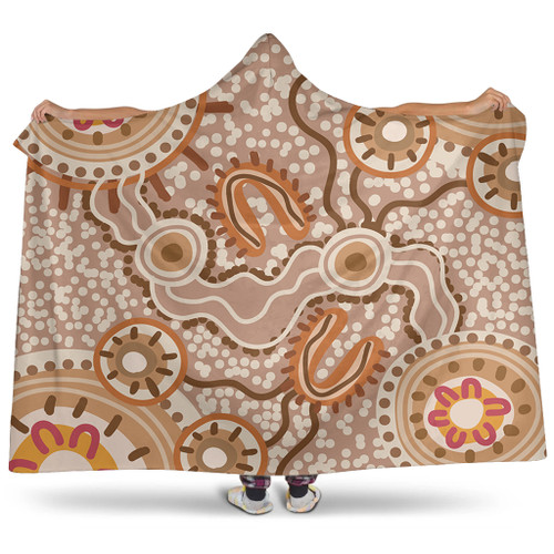 Australia Aboriginal Hooded Blanket - Aboriginal Dot Design Artwork Hooded Blanket