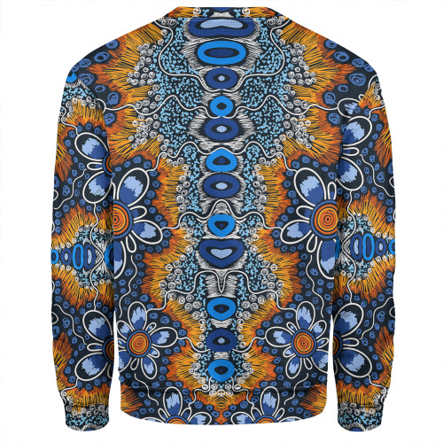 Australia Aboriginal Sweatshirt - Aboriginal Flowers Art Sweatshirt Australia Aboriginal Sweatshirt - Aboriginal Flowers Art Sweatshirt