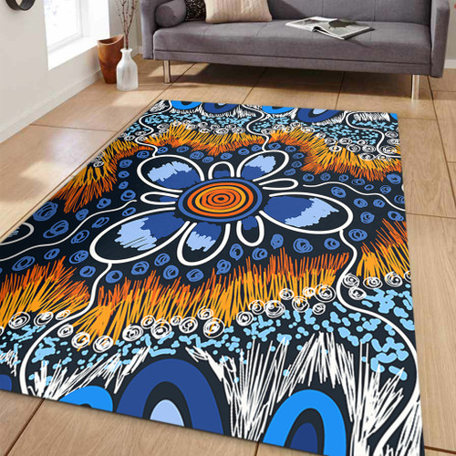 Australia Aboriginal Area Rug - Aboriginal Flowers Art Area Rug Australia Aboriginal Area Rug - Aboriginal Flowers Art Area Rug