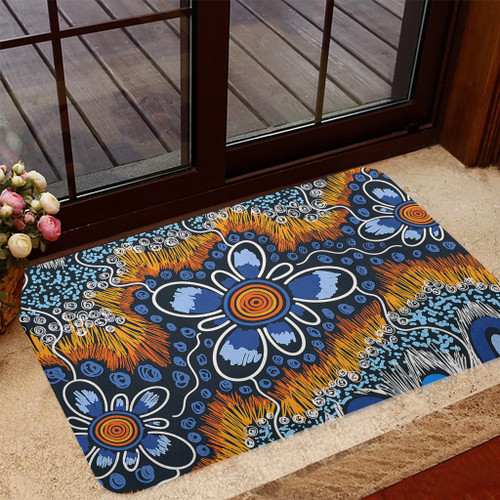 Australia Aboriginal Door Mat - Aboriginal Flowers Art Door Mat Australia Aboriginal Door Mat - Aboriginal Flowers Art Door Mat