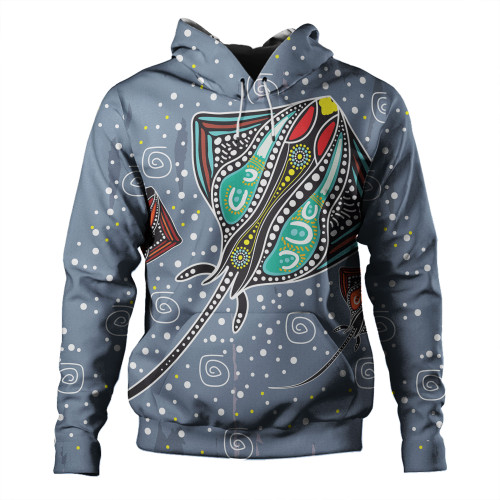 Australia Aboriginal Hoodie - Stingray Art In Aboriginal Dot Style Hoodie