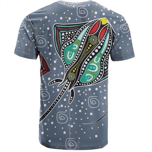 Australia Aboriginal T-shirt - Stingray Art In Aboriginal Dot Style T-shirt Australia Aboriginal T-shirt - Stingray Art In Aboriginal Dot Style T-shirt