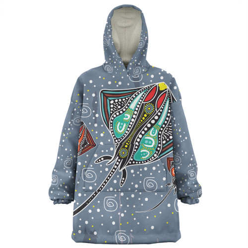 Australia Aboriginal Snug Hoodie - Stingray Art In Aboriginal Dot Style Snug Hoodie