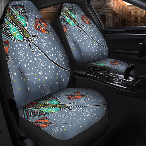 Australia Aboriginal Car Seat Covers - Stingray Art In Aboriginal Dot Style Car Seat Covers Australia Aboriginal Car Seat Covers - Stingray Art In Aboriginal Dot Style Car Seat Covers