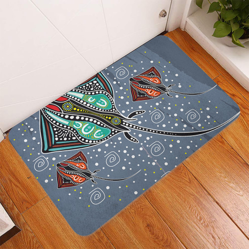 Australia Aboriginal Door Mat - Stingray Art In Aboriginal Dot Style Door Mat Australia Aboriginal Door Mat - Stingray Art In Aboriginal Dot Style Door Mat
