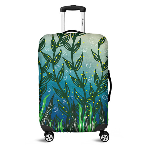 Australia Aboriginal Luggage Cover - Nature Concept Aboriginal Style Luggage Cover