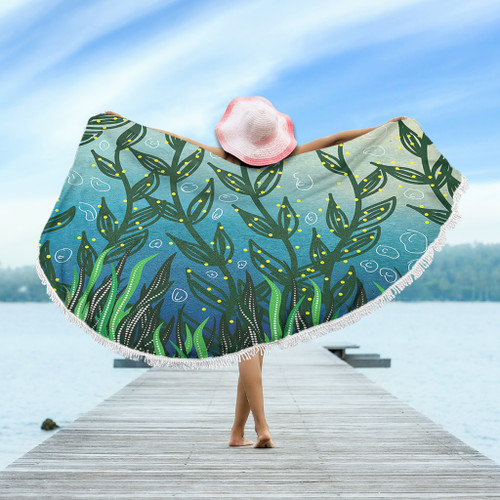 Australia Aboriginal Beach Blanket - Nature Concept Aboriginal Style Beach Blanket Australia Aboriginal Beach Blanket - Nature Concept Aboriginal Style Beach Blanket