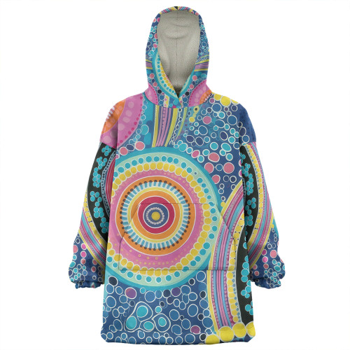 Australia Aboriginal Snug Hoodie - Dots Pattern And Vivid Pastel Colours Snug Hoodie