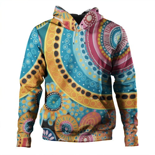 Australia Aboriginal Hoodie - Colorful Pattern And Dots Art Hoodie