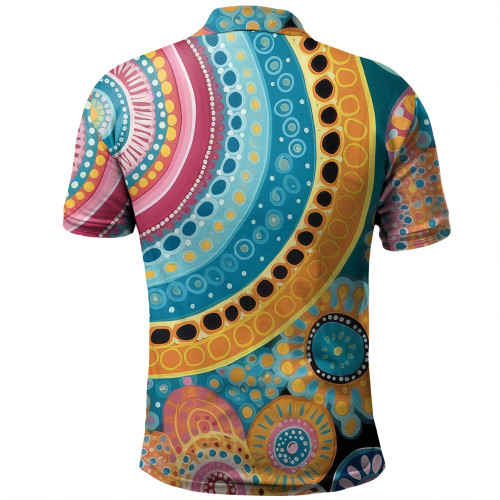 Australia Aboriginal Polo Shirt - Colorful Pattern And Dots Art Polo Shirt