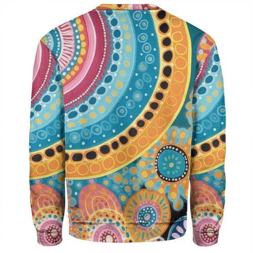 Australia Aboriginal Sweatshirt - Colorful Pattern And Dots Art Sweatshirt
