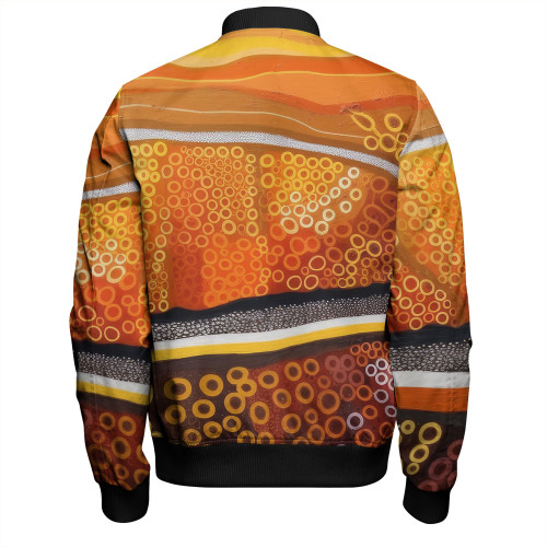 Australia Aboriginal Bomber Jacket - Abstract Theme Of Australian Indigenous Aboriginal Art Bomber Jacket Australia Aboriginal Bomber Jacket - Abstract Theme Of Australian Indigenous Aboriginal Art Bomber Jacket