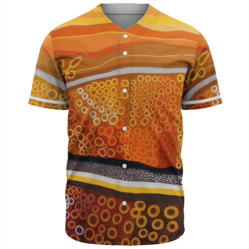 Australia Aboriginal Baseball Shirt - Abstract Theme Of Australian Indigenous Aboriginal Art Baseball Shirt