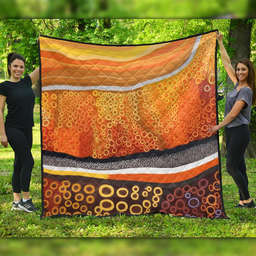 Australia Aboriginal Quilt - Abstract Theme Of Australian Indigenous Aboriginal Art Quilt Australia Aboriginal Quilt - Abstract Theme Of Australian Indigenous Aboriginal Art Quilt