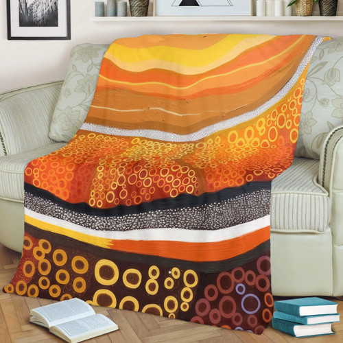 Australia Aboriginal Blanket - Abstract Theme Of Australian Indigenous Aboriginal Art Blanket Australia Aboriginal Blanket - Abstract Theme Of Australian Indigenous Aboriginal Art Blanket