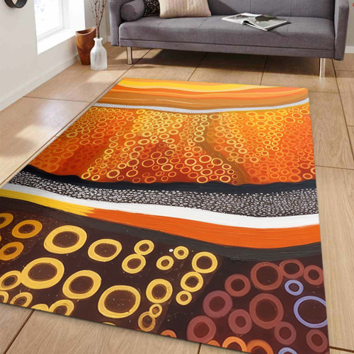 Australia Aboriginal Area Rug - Abstract Theme Of Australian Indigenous Aboriginal Art Area Rug Australia Aboriginal Area Rug - Abstract Theme Of Australian Indigenous Aboriginal Art Area Rug
