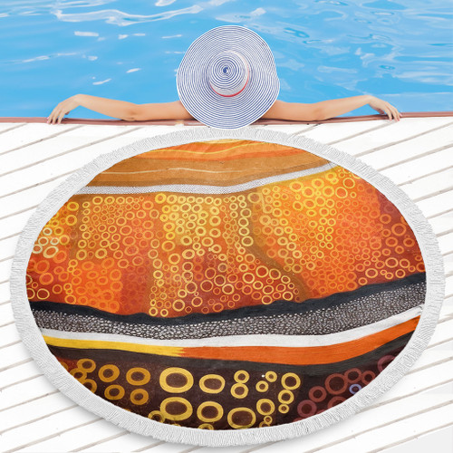 Australia Aboriginal Beach Blanket - Abstract Theme Of Australian Indigenous Aboriginal Art Beach Blanket Australia Aboriginal Beach Blanket - Abstract Theme Of Australian Indigenous Aboriginal Art Beach Blanket
