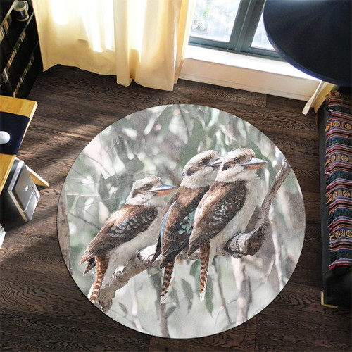 Australia Kookaburra Round Rug - Kookaburra Artwork Round Rug Australia Kookaburra Round Rug - Kookaburra Artwork Round Rug