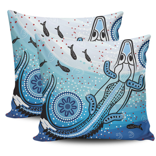 Australia Crocodile Pillow Covers - Aboriginal Dot Artwork With Crocodile Pillow Covers Australia Crocodile Pillow Covers - Aboriginal Dot Artwork With Crocodile Pillow Covers