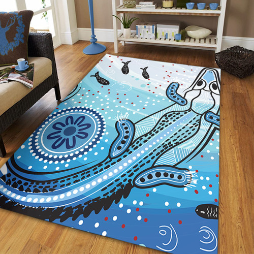 Australia Crocodile Area Rug - Aboriginal Dot Artwork With Crocodile Area Rug Australia Crocodile Area Rug - Aboriginal Dot Artwork With Crocodile Area Rug