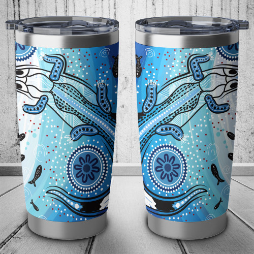 Australia Crocodile Tumbler - Aboriginal Dot Artwork With Crocodile Tumbler Australia Crocodile Tumbler - Aboriginal Dot Artwork With Crocodile Tumbler