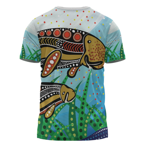 Australia Aboriginal T-shirt - Dugong Aboriginal Artwork With Mother And Baby
 T-shirt Australia Aboriginal T-shirt - Dugong Aboriginal Artwork With Mother And Baby
 T-shirt