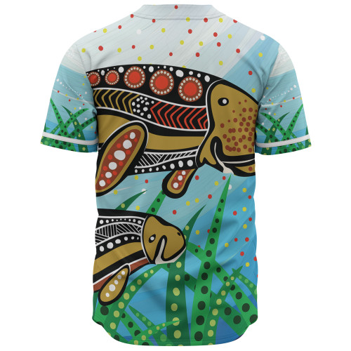 Australia Aboriginal Baseball Shirt - Dugong Aboriginal Artwork With Mother And Baby
 Baseball Shirt Australia Aboriginal Baseball Shirt - Dugong Aboriginal Artwork With Mother And Baby
 Baseball Shirt