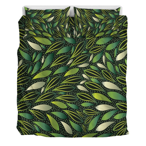 Australia Aboriginal Bedding Set - Green Bush Leaves Seamless Bedding Set