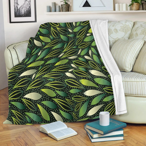 Australia Aboriginal Blanket - Green Bush Leaves Seamless Blanket Australia Aboriginal Blanket - Green Bush Leaves Seamless Blanket