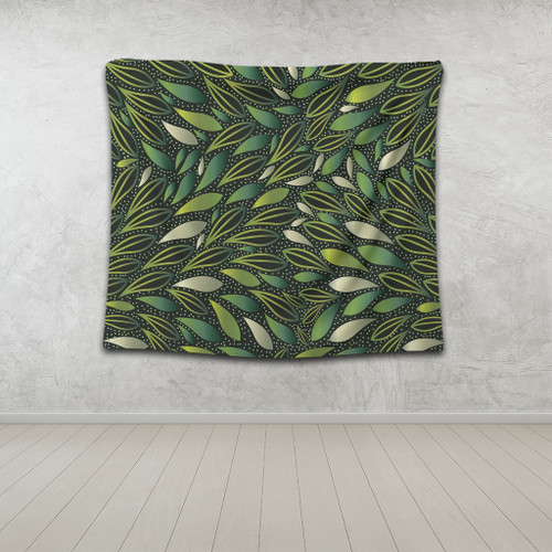 Australia Aboriginal Tapestry - Green Bush Leaves Seamless Tapestry Australia Aboriginal Tapestry - Green Bush Leaves Seamless Tapestry